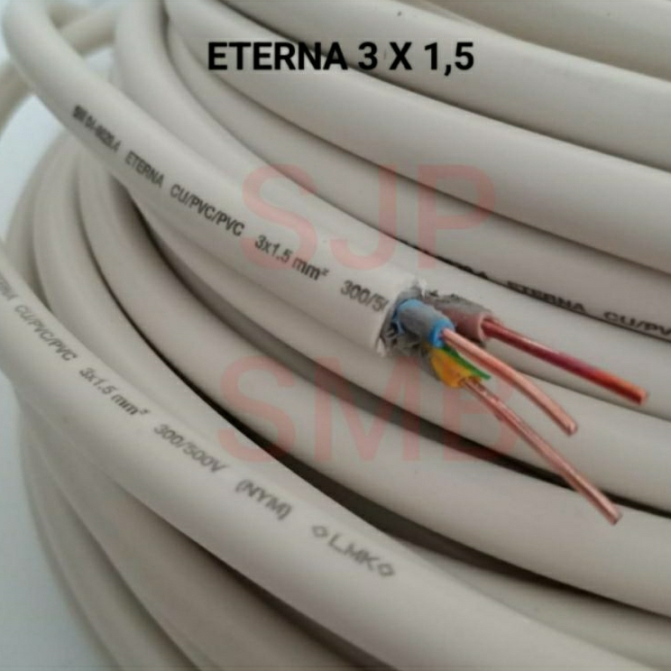 Kabel Listrik ETERNA 3 x 1,5 mm NYM Kawat Tembaga