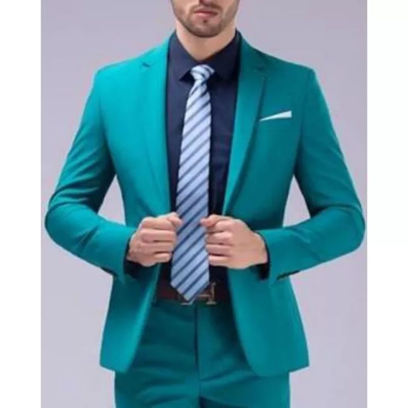 jas blazer pria hijau tosca/jas kerja/jas formal pria
