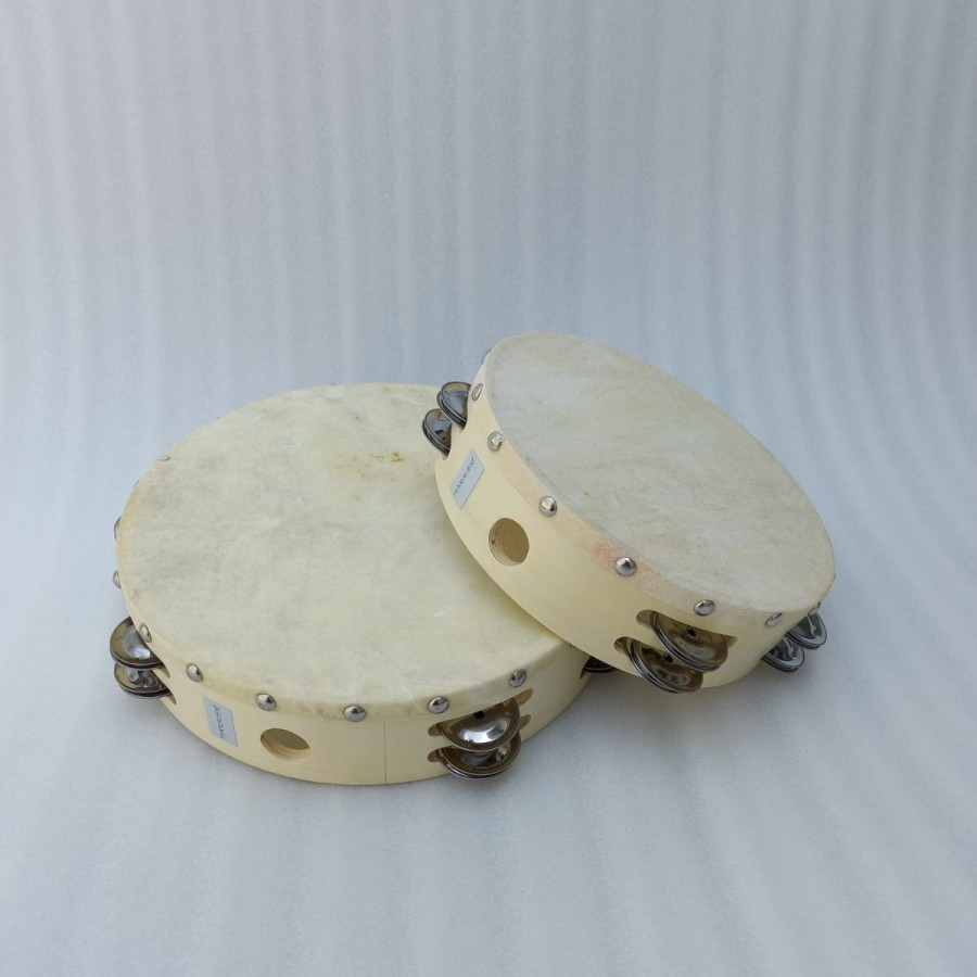 TAMBORIN 8 INCH 10 INCH KULIT DOUBLE KECREKAN TAMBOURINE TAMBORINE HARRIER