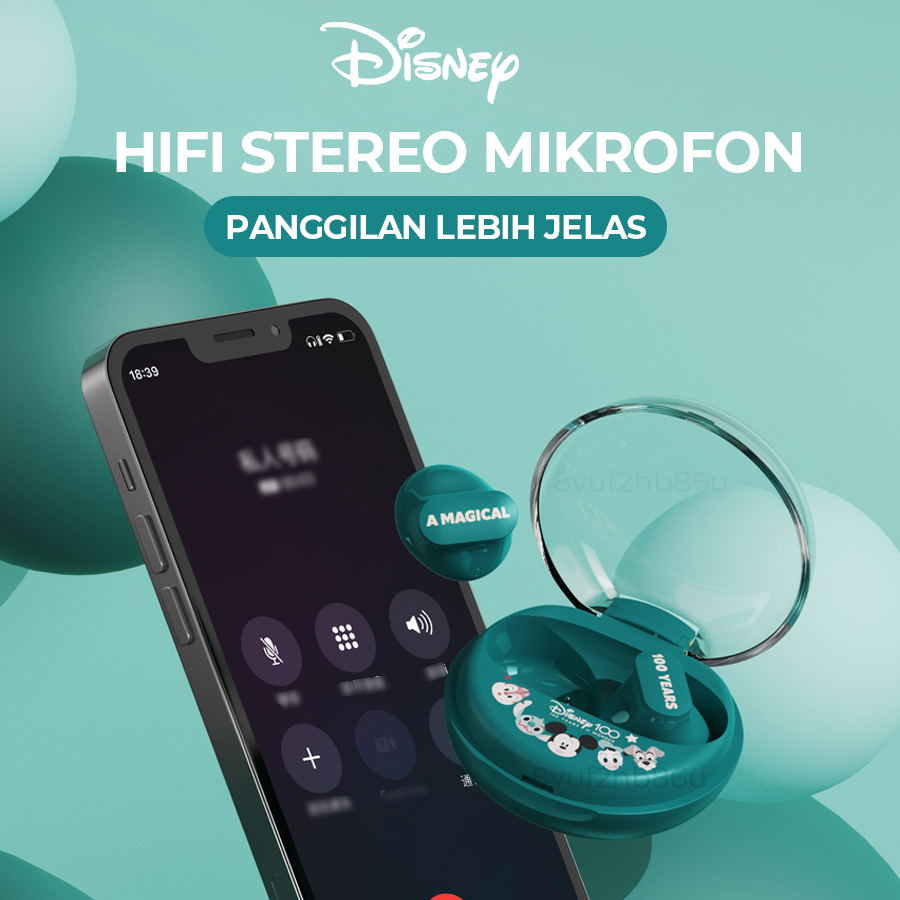 【Ready Stok】Original Disney TWS Wireless Earphone Bluetooth 5.3 Headset in-Ear Lanyard Gaming Peredam Kebisingan Earbuds For Android/iOS