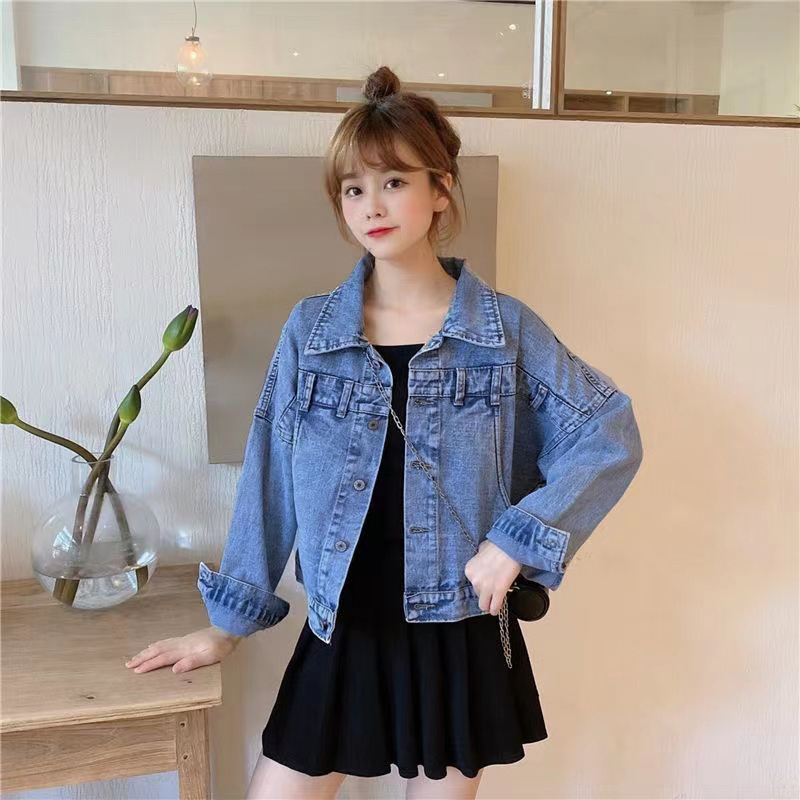 yikoo-Jakets denim desain yang dipersonalisasi longgar pendek coat wanita oversize