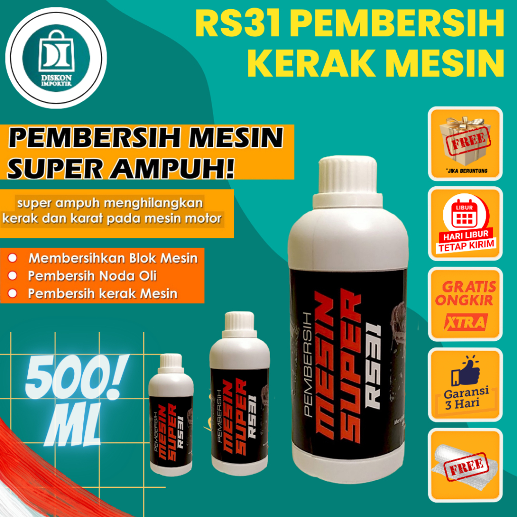 RS31 Cairan Pembersih Mesin Super 500ML - Penghilang Kerak, Kotoran, Motor &amp; Mobil/Engine Degreaser Penghancur Kerak Mesin Mobil Motor Cairan Penghancur Kerak Pembersih Kerak Mesin Motor Mobil Kendaraan