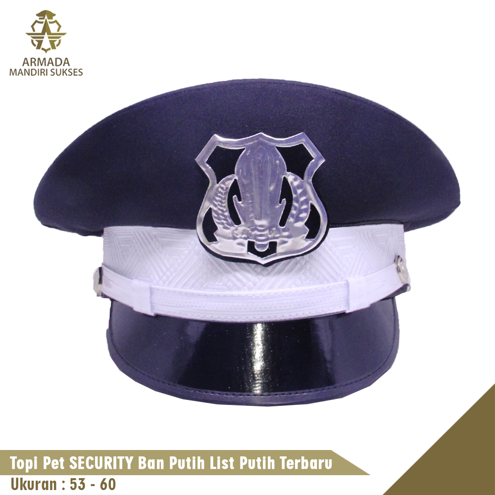 Topi Pet Satpam Coklat Baru - Topi Pet Security Coklat