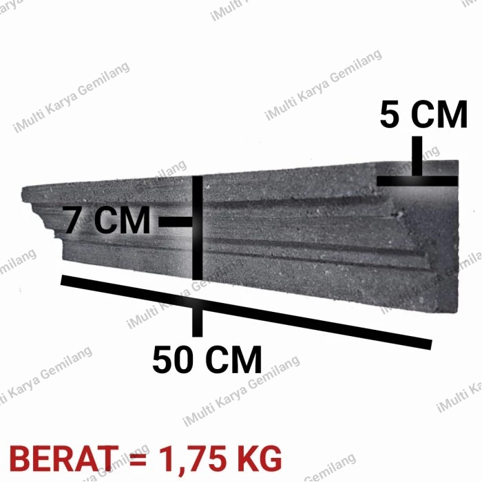 Lis/batu alam/Lis profil/Lis plafon/Lis dinding/Lis b-7b panjang 50 cm