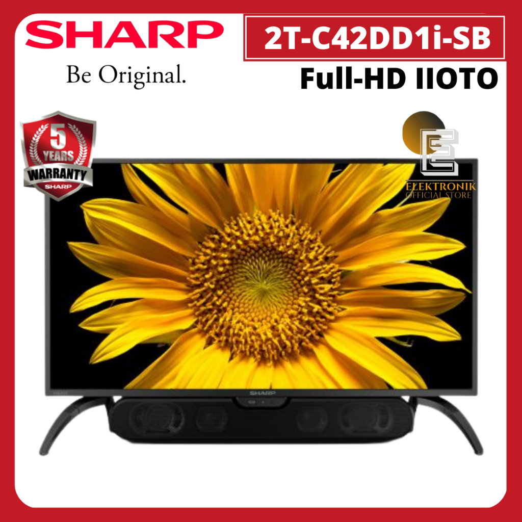 Sharp 2TC42DD1I-SB TV LED Digital 42 Inch Full HD X2 Master Engine IIOTO Soundbar Aquos Series LED D