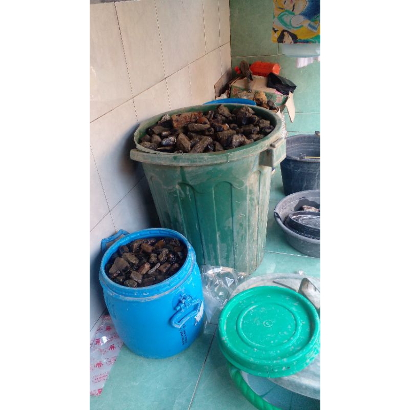 Batu bahan black opal sempur ASLI BANTEN 2 kg