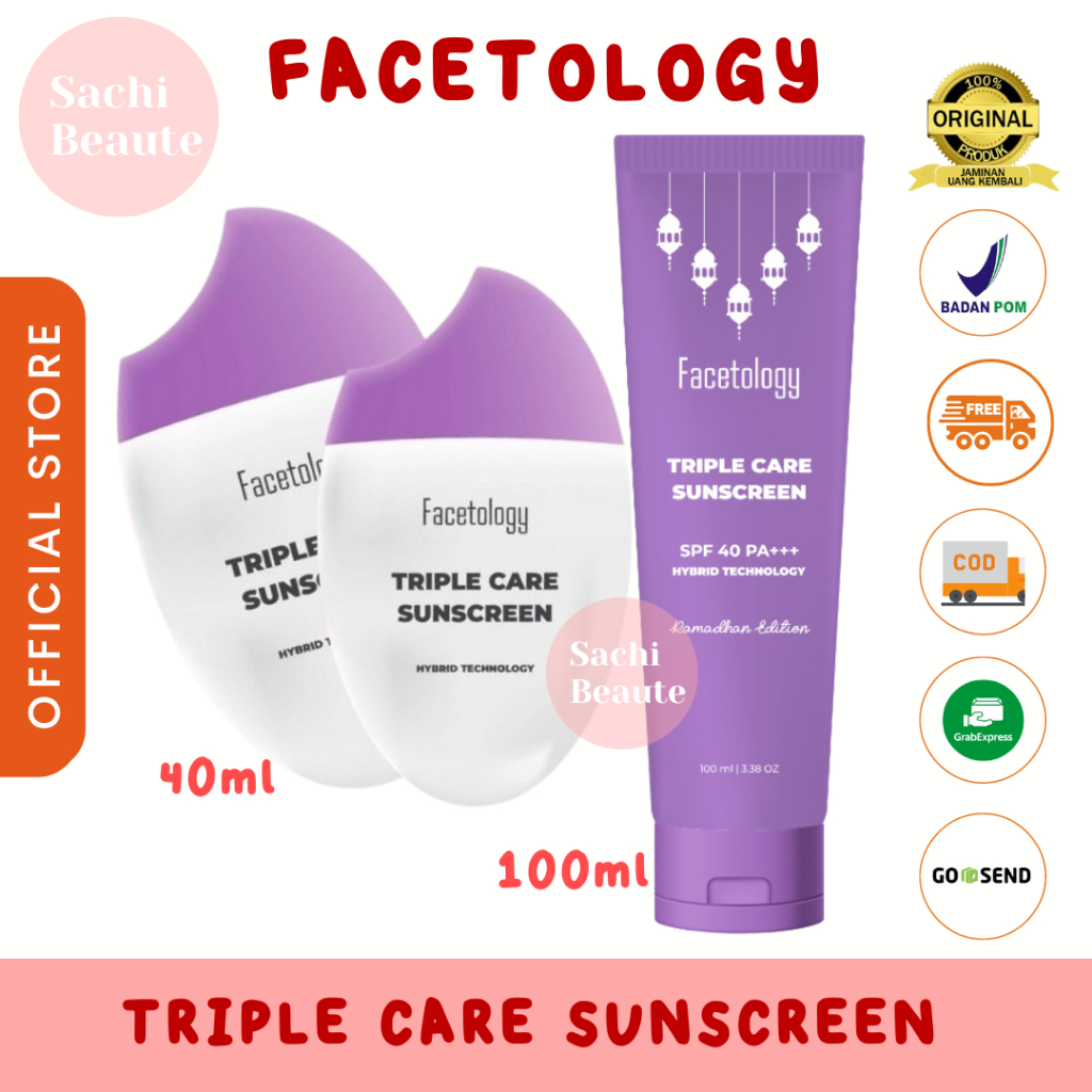 FACETOLOGY TripleCare Sunscreen Triple Care Facetologi Suncreen tabir surya sunblock sun block wajah