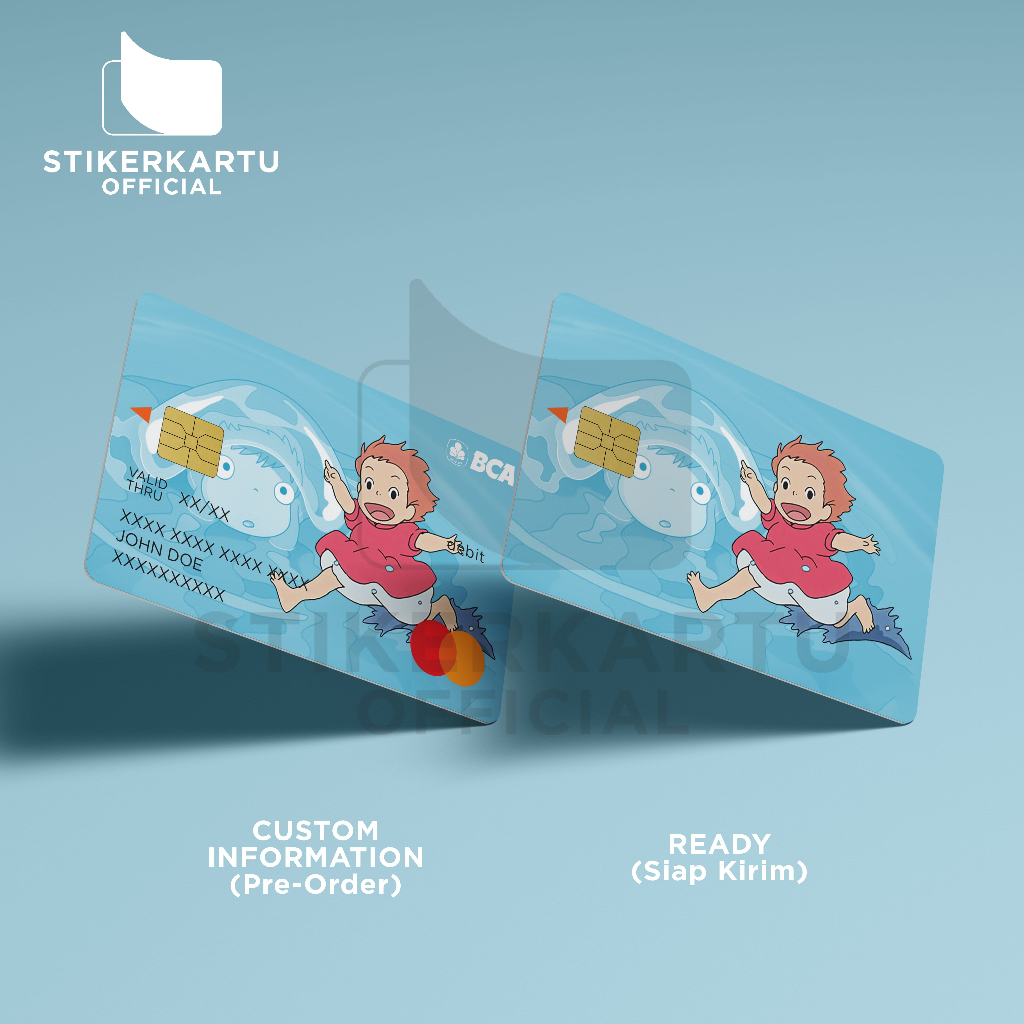 PONYO STIKER KARTU ATM EMONEY FLAZZ dll.