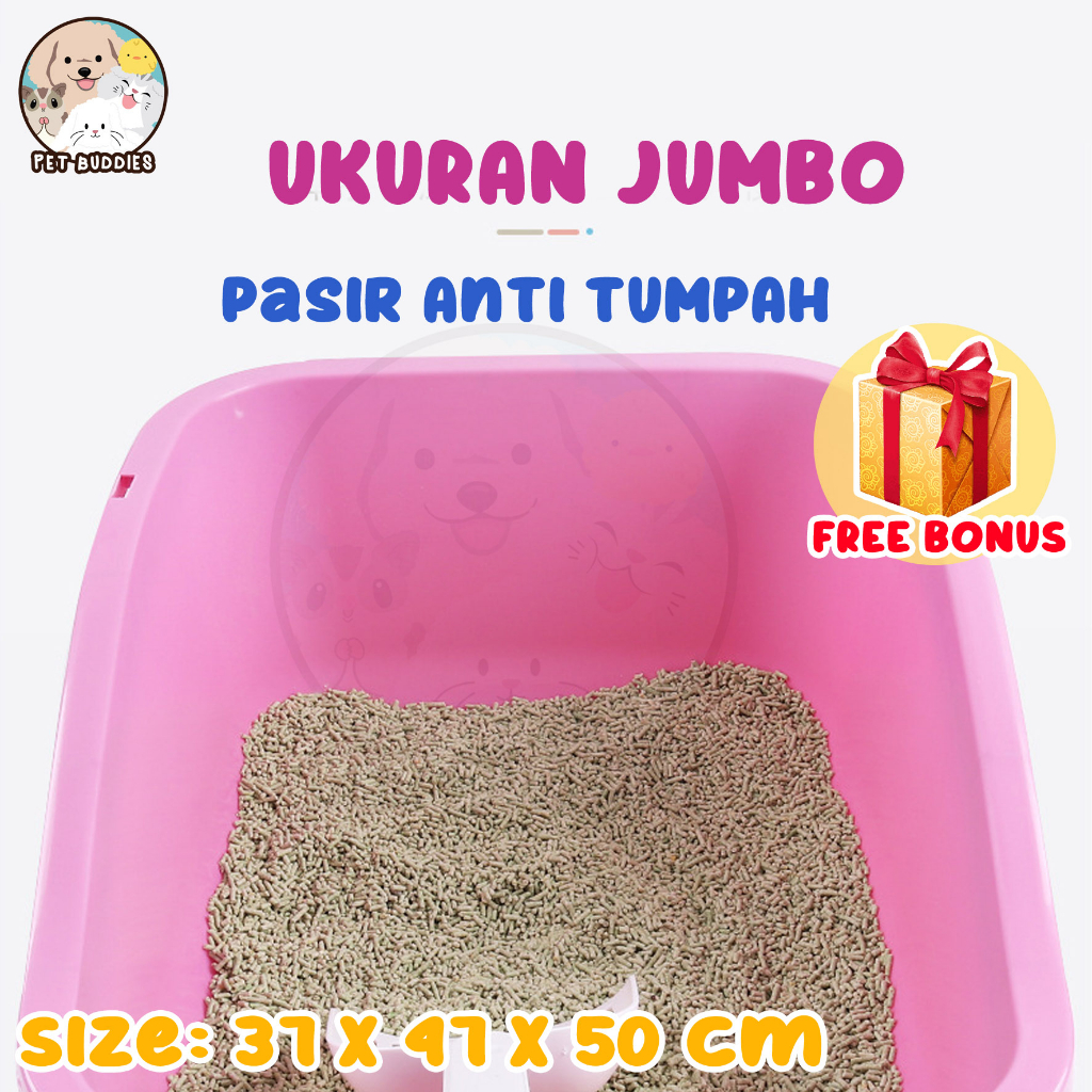 Premium Litter Box Bak Mandi Pasir Kucing/Anjing Tempat Pup Besar