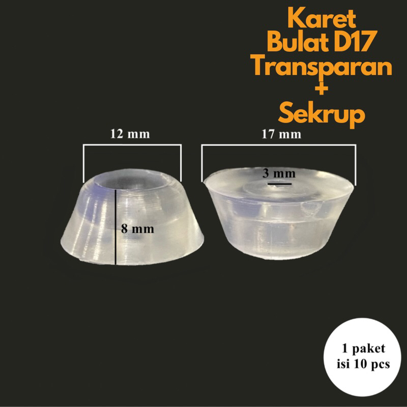 Karet Pelindung Alas Kaki Furniture Meja Kursi Rak Box Elektronik Amplifier Kayu Bulat Diameter D17 