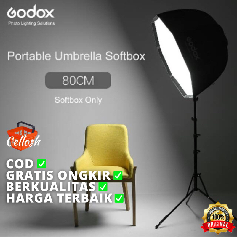 Godox Payung Softbox Reflektor Octagon 80cm untuk Flash Speedlight Perlengkapan Studio Foto