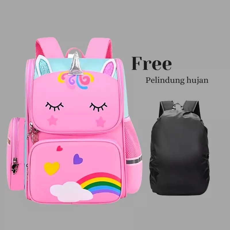 [BISA COD] tas sekolah Anak perempuan tas ransel karakter unicorn anak terbaru