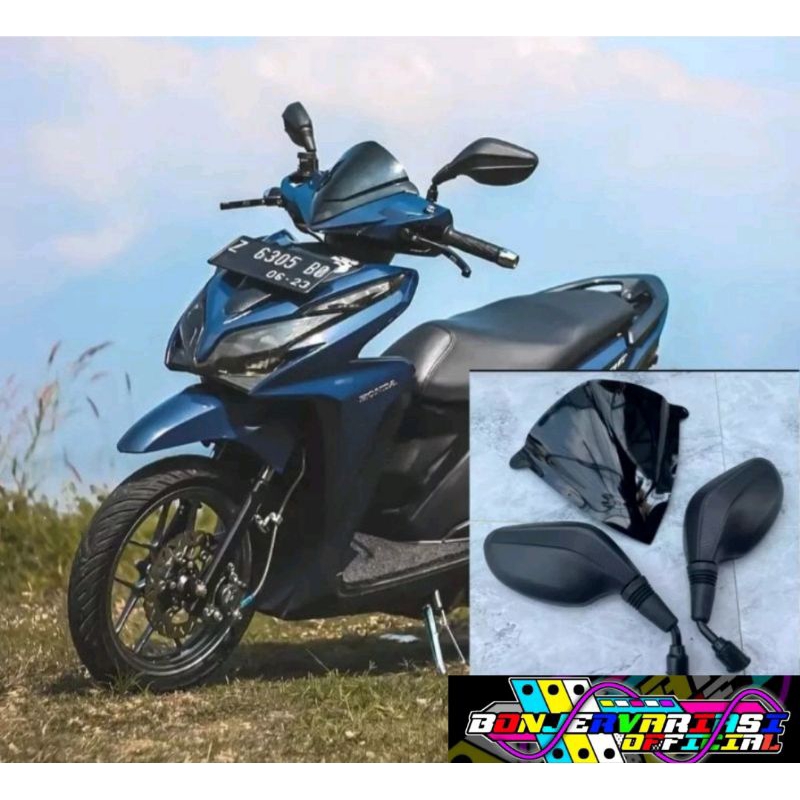 Paket variasi modif honda vario 125 old super old vario 110 techno spion click plus visor bahan akri