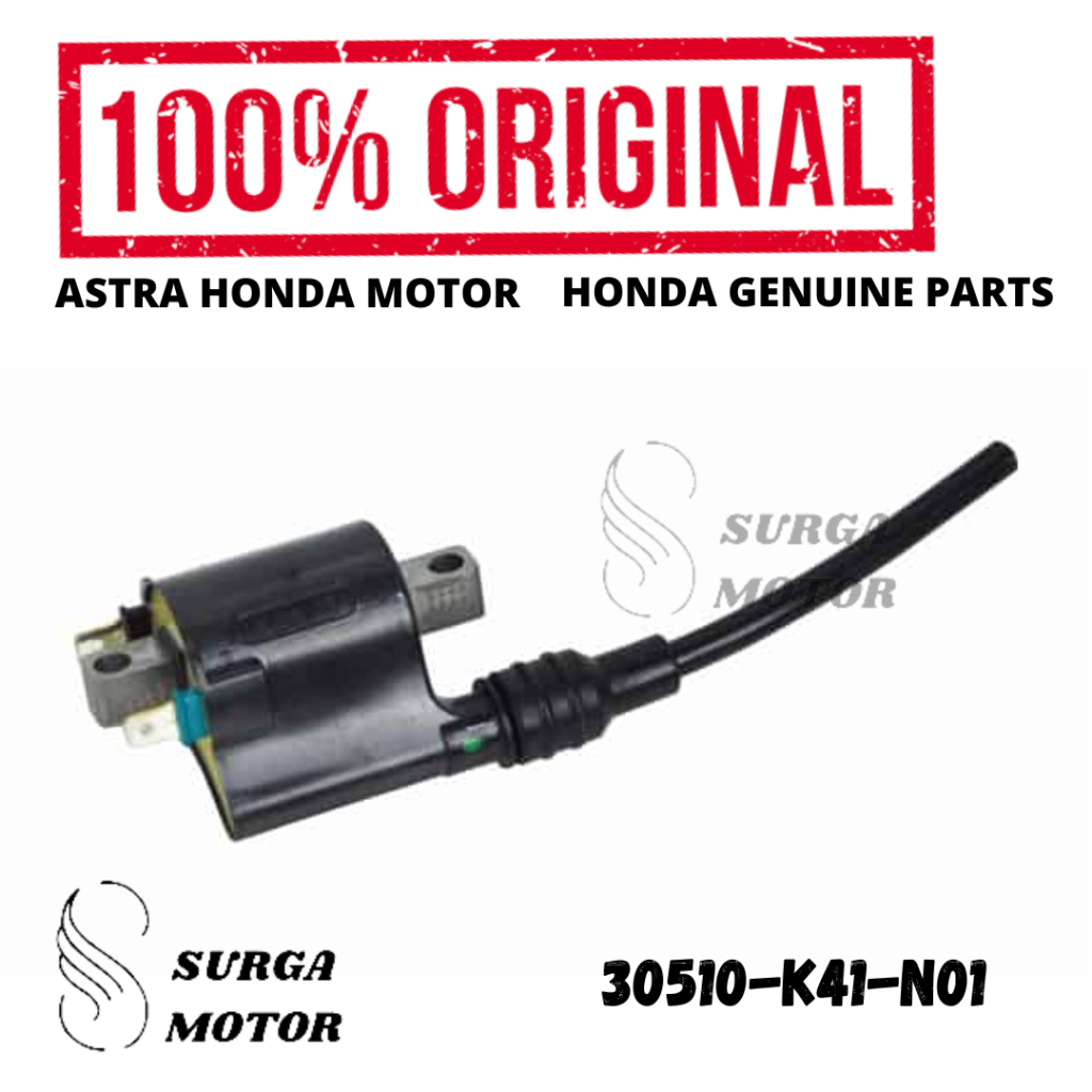 Koil Supra X125 FI Coil ignition Koil SupraX125 FI ASLI ORI AHM 30510-K41-N01 Penyalaan Kelistrikan