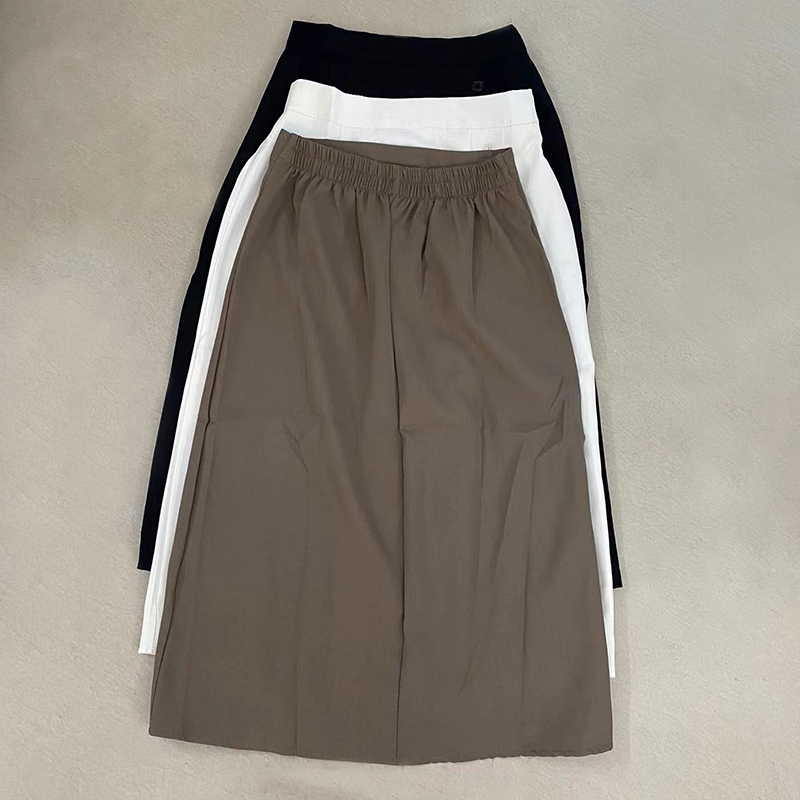 yikoo-Rok panjang mixi skirt satu baris tombol wanita korea rok wanita