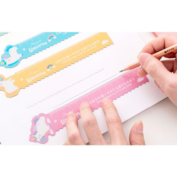 (clashop) PENGGARIS MAGNET UNICORN DAN PIGGY - PENGGARIS KARAKTER LUCU - RULER