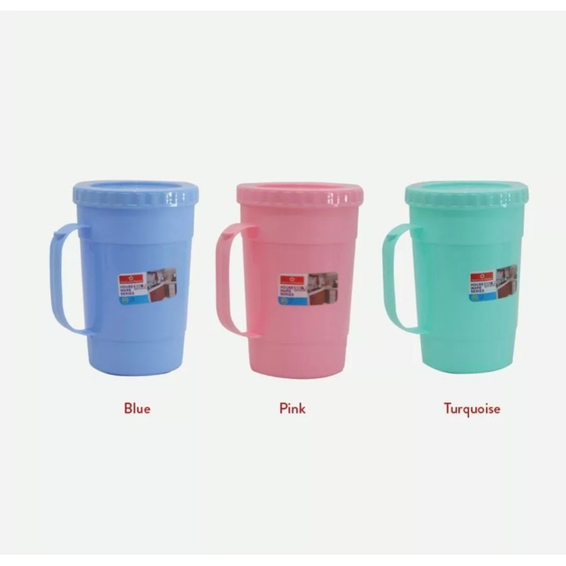 Alexish Mug Cangkir Dengan Pegangan Dan Tutup Putar Plastik Cup-Benji 138
