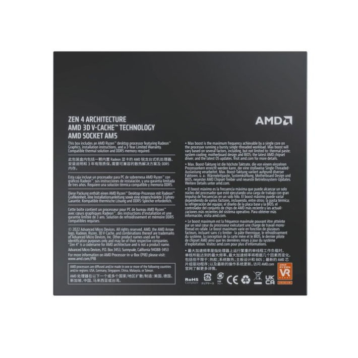 Processor AMD Ryzen 7 7800X3D 4.2GHz Up To 5.0GHz AM5 [Box] - 8 Core