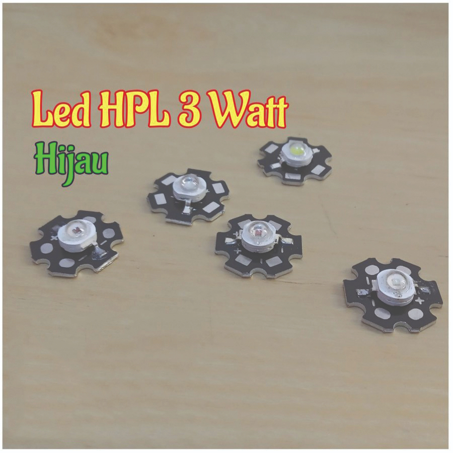 led hpl Hijau 3 watt include heatsink lampu senter green 3 watt