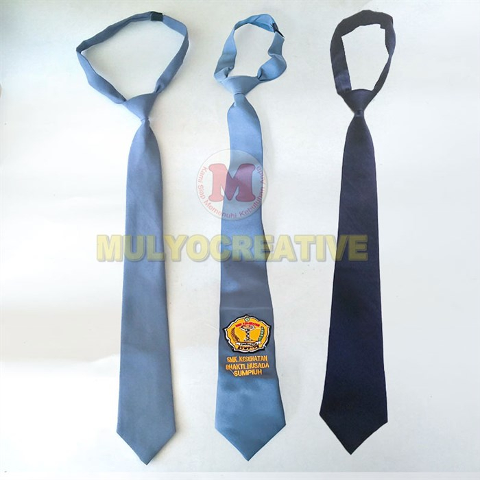 Dasi Sekolah SMP - Dasi Biru Tua Polos - Dasi SMA - Dasi Abu Abu Polos dan Custom