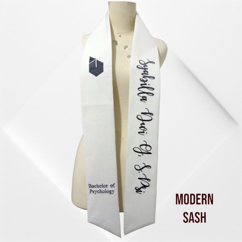 ( MODERN SASH ) PROSES CEPAT -  Selempang Wisuda Leher Bordir/ Slempang Wisuda / Selempang wisuda le