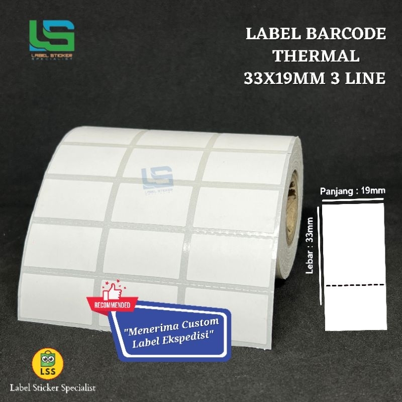 

Label Baecode Thermal 33X19 MM 3 Line Isi 2000 PCS