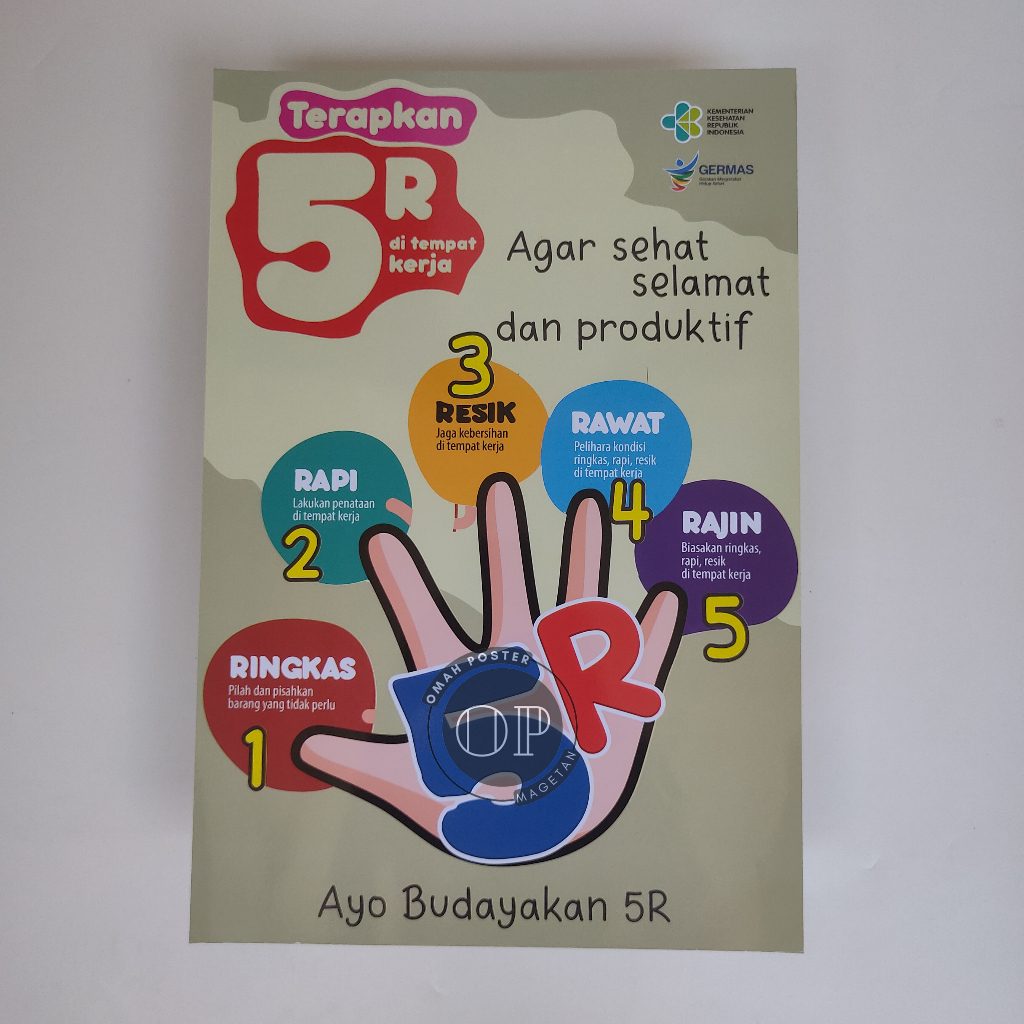 Poster Budayakan 5 R - Poster Budaya Kerja Harian - 5R versi Telapak Tangan