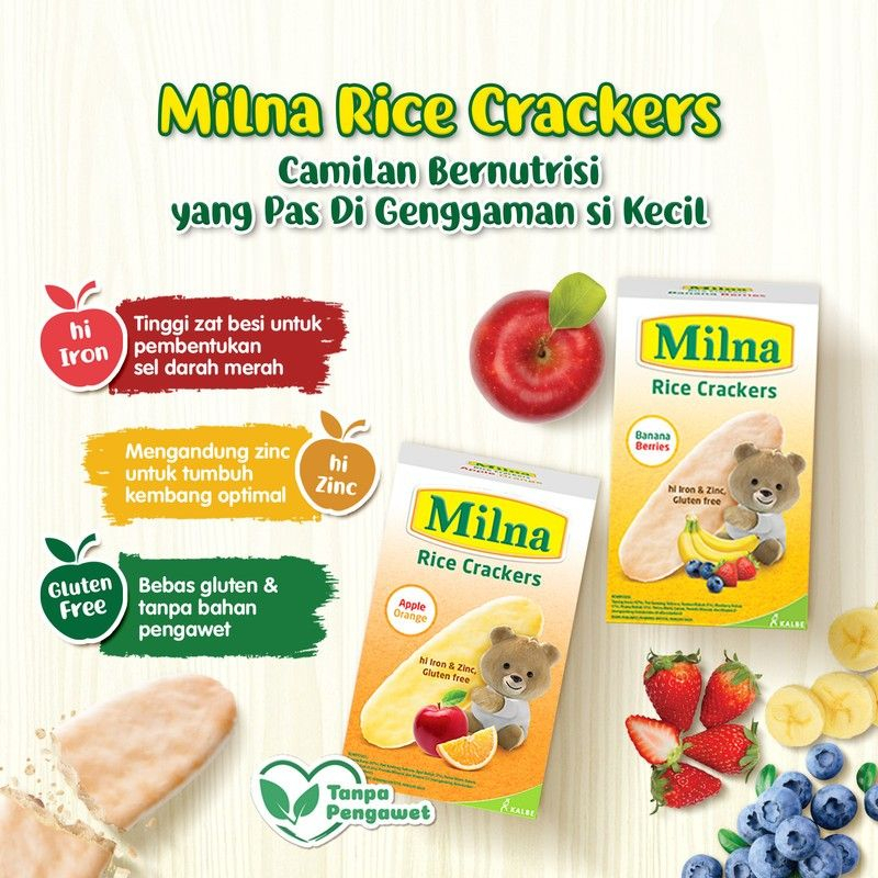 Milna Rice Crackers Apple Orange 5x4gr