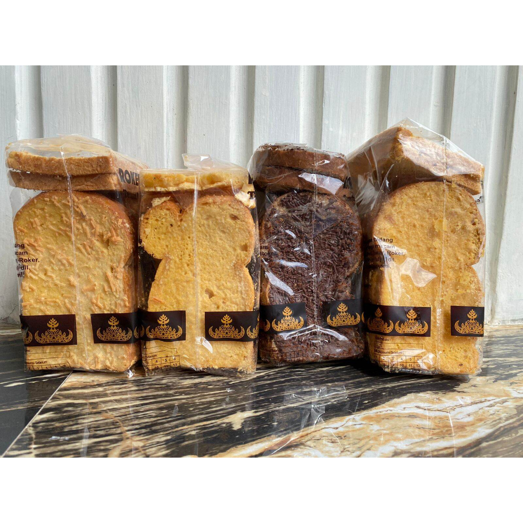 

Roti kering lampung ROKER LAMPUNG Roti Kering Premium Monica Original Keju Kacang Coklat Mede/Tiramisu Almond