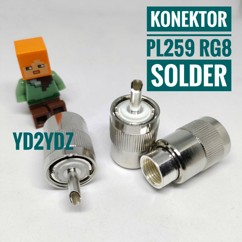 konektor pl259 rg8 connector pl-259 rg-8 uhf pl male teflon coaxial jumper  solder 50ohm radio ht antena antenna rg213 rg-213 7d lmr400 lmr-400