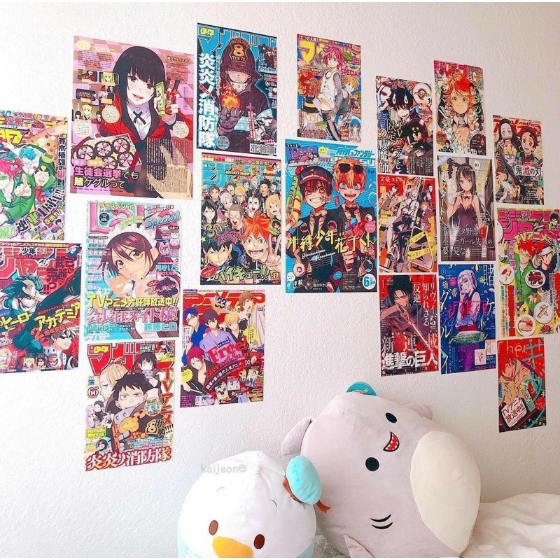 Stiker Dinding Aesthetic / Poster Dinding Aesthetic ANIME Ukuran A5 1SET ISI 4 MURAH