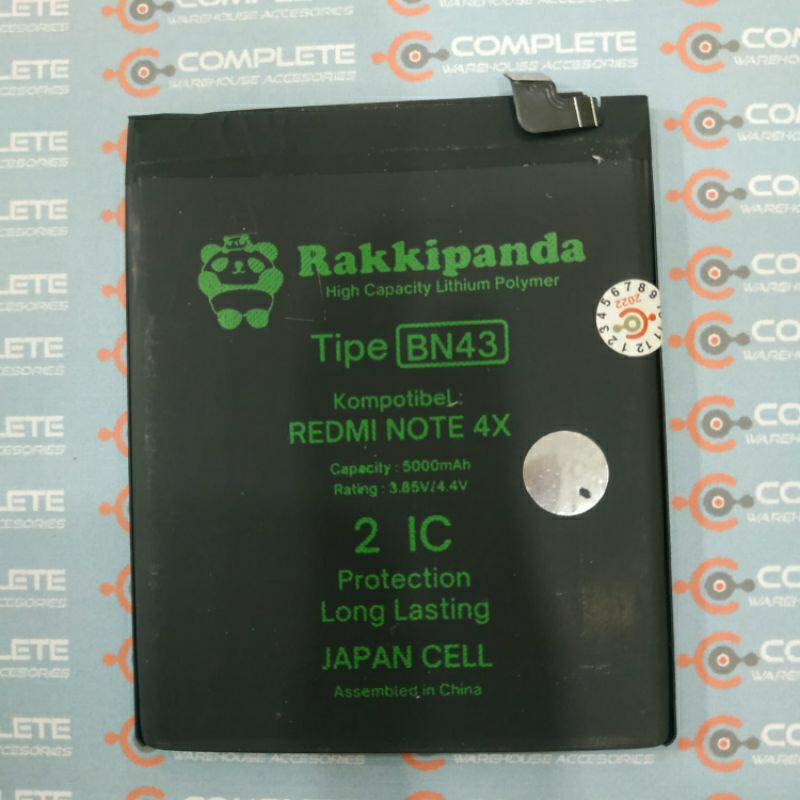 BATERAI REDMI BN43 | REDMI NOTE 4X RAKKI PANDA DOUBLE POWER