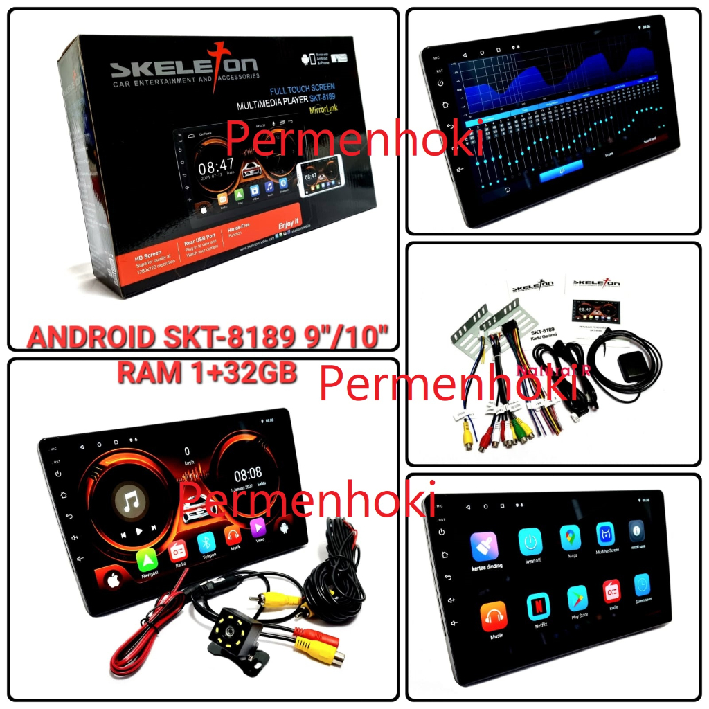 headunit android skeleton SKT-8189 / SKT 8189 9" dan 10" voice command wifi gps