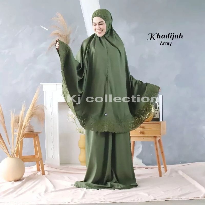 MUKENA DEWASA KHADIJAH jumbo ful katun bordir free tas