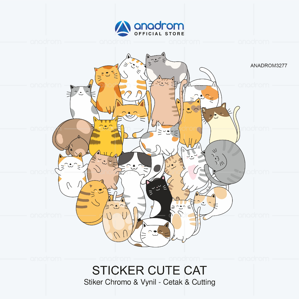 

Sticker Cute Cat I Sticker 1 Pack Isi 25 Pcs I Anadrom 3277