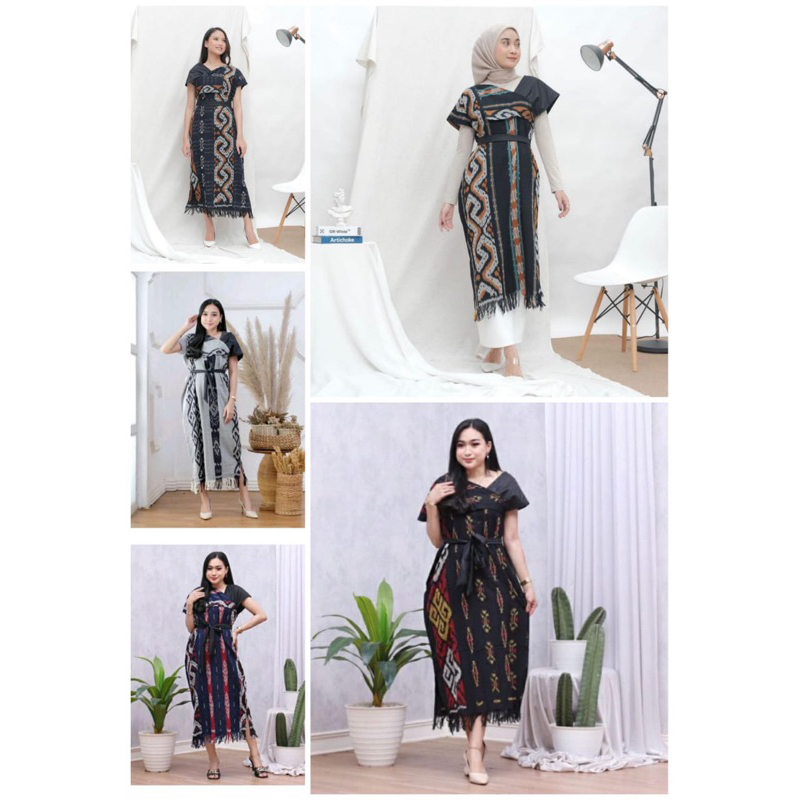 DRESS AURORA - DRESS PALAZZO TENUN IKAT - DRESS ETNIK - DRESS KONDANGAN - DRESS TENUN JEPARA