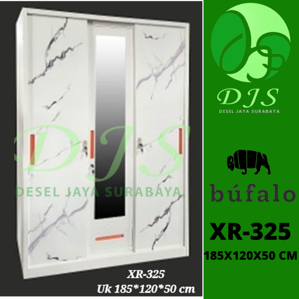 Lemari Baju Besi Sliding XR-325- Lemari Baju Sliding - Lemari baju 3 pintu - Lemari baju besi 3 pint