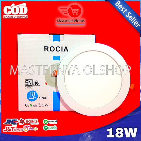 ROCIA LAMPU PANEL LED 18 WATT IB BULAT DOWNLIGHT INBOW PLAFON SLIM SNI