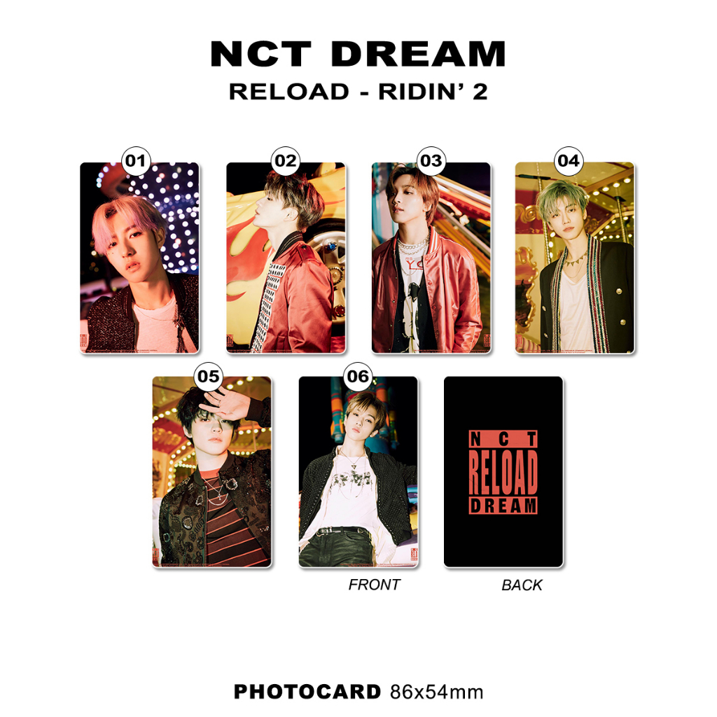NCT DREAM reload RIDIN 2 pc kpop unoff photocard 2 sisi mark renjun jeno haechan jaemin chenle jisun