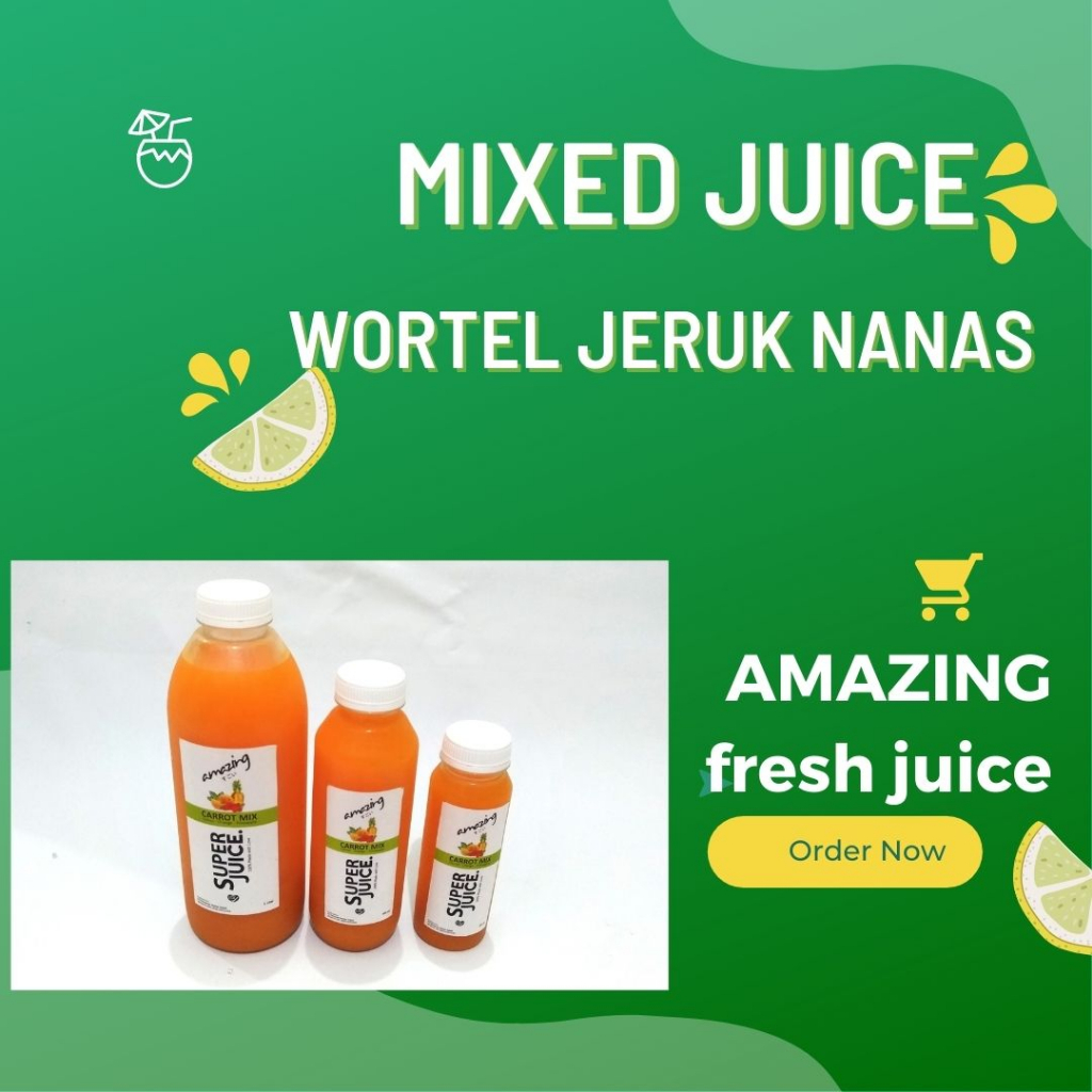 

Best Seller Jus Buah MIX CARROT ORANGE PINEAPPLE Fresh Juice