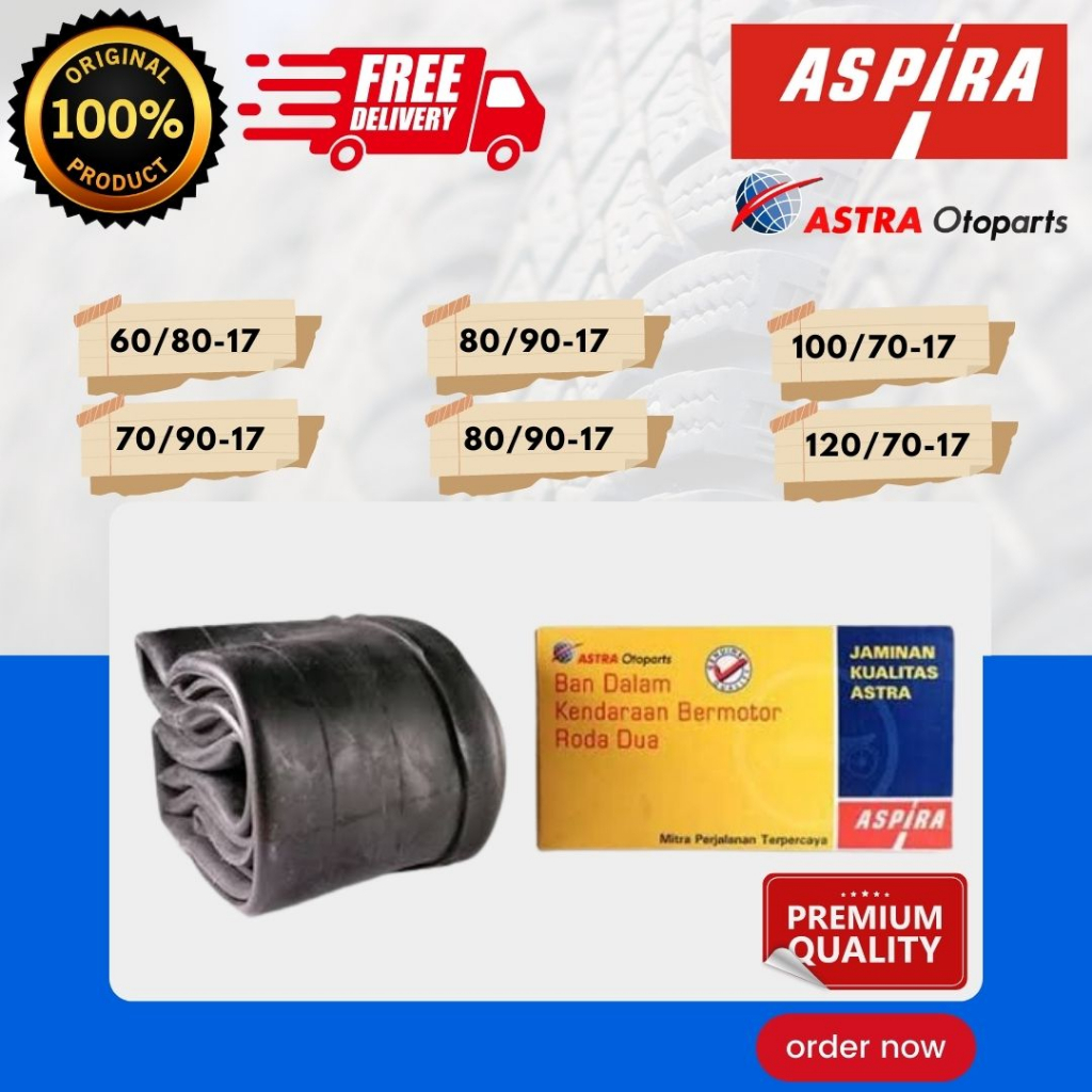 [READY COD] BAN DALAM MOTOR RING 17 ASPIRA / BAN DALAM ASPIRA 60/80 60/90 70/80 70/90 80/90 300 275 