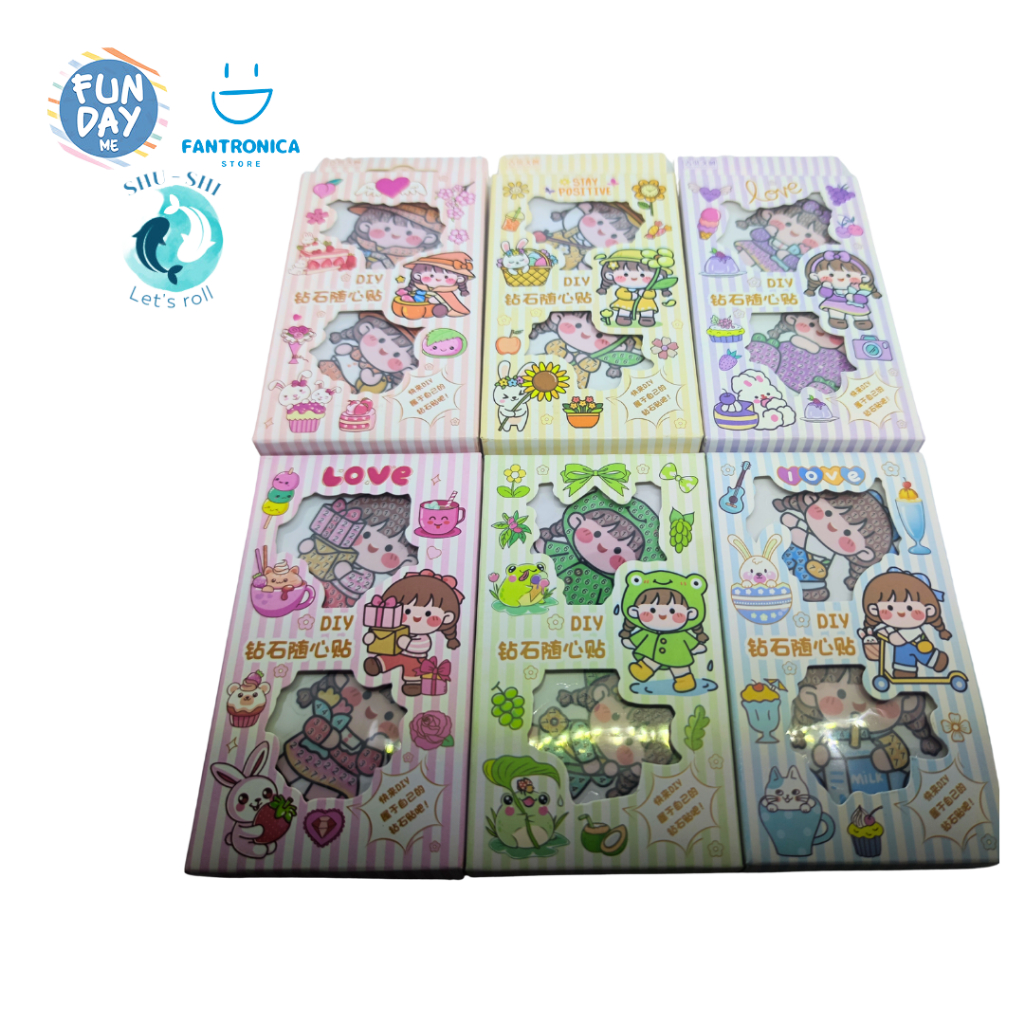 Stiker Diamond Box Mini / Sticker DIY Mainan Edukasi Mozaic art diamond Painting / Stiker Manik mani