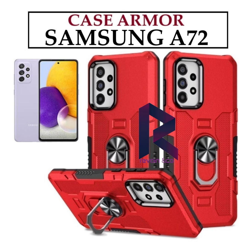 Case Armor SAMSUNG A72 Iring Cincin Magnetic Kesing Hp Protect kamera Premium Hard Case Standing Robot Pelindung Kamera