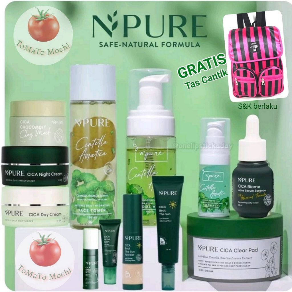 NPURE  Cica Centella Asiatica Face Wash | Toner | Day Night Cream | Clear Pad | Beat the Sun Powder 