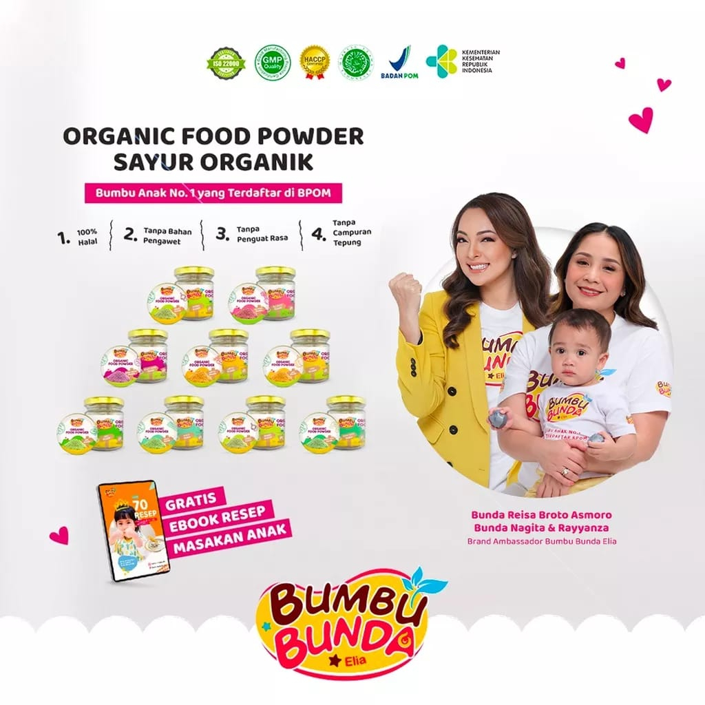 

BUMBU BUNDA ELIA ORGANIC FOOD POWDER SAYURAN MPASI ORGANIK / 40 GRAM