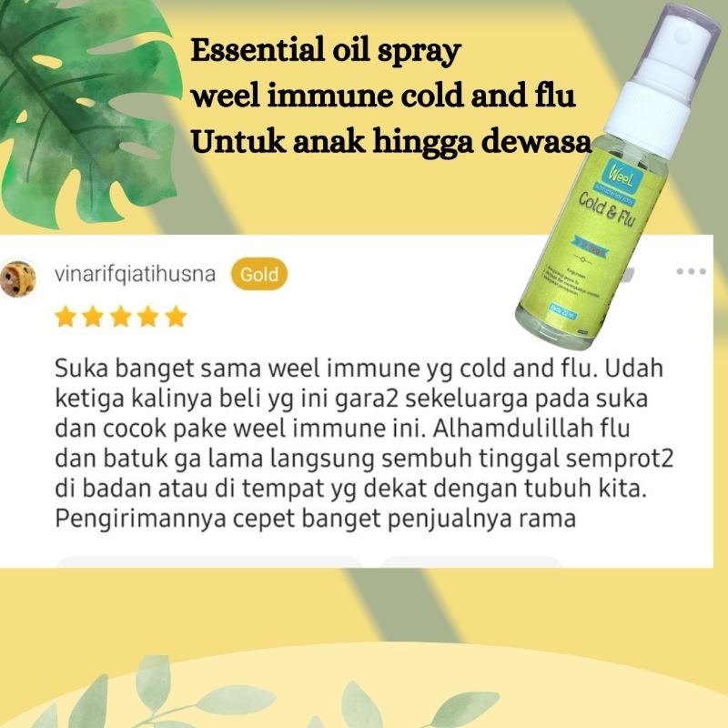 essential oil Weel  cold and flu meredakan flu, batuk,pilek,masuk angin dapat digunakan untuk anak anak hingga dewasa , Essential Oil Cough and Flu