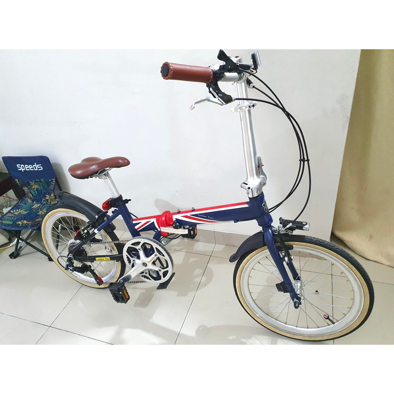 London Taxi NAVY FLAG Alloy 20 inch 6 speed sepeda lipat folding bike