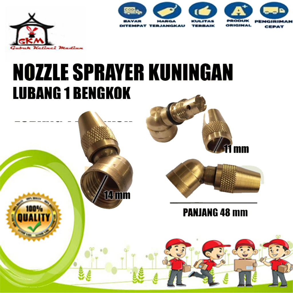 NOZEL SPUYER SPRAYER ELEKTRIK KUNINGAN 1 LUBANG BENGKOK