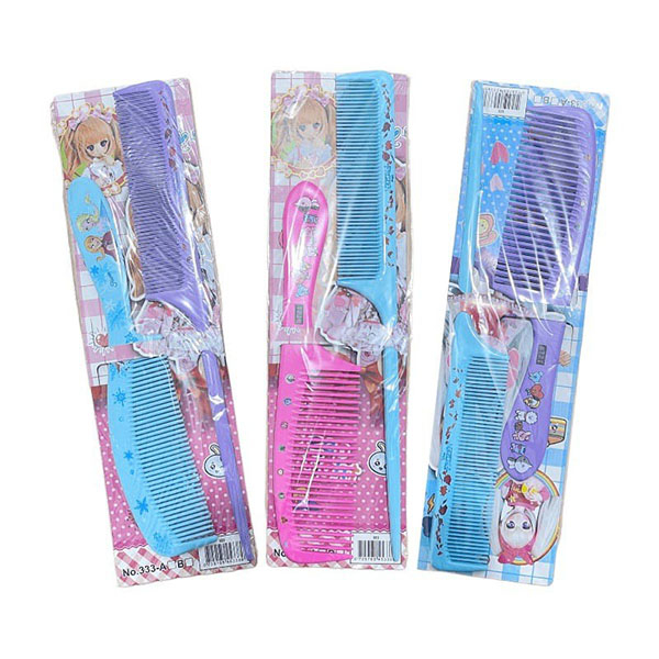 Sisir Rambut Set 2 Pcs Comb Sisir Fancy / Sisir Hitam Warna Karakter Lucu Motif Import 2 in 1 / TS-85