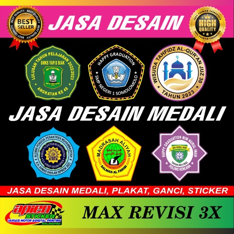 

JASA DESAIN MEDALI/PLAKAT/GANTUNGAN KUNCI/STICKER